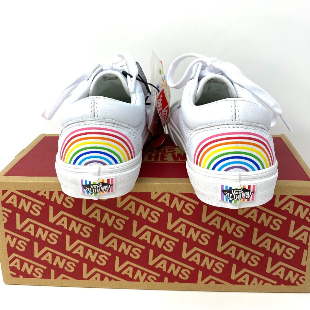 VANS Old Skool Flour Shop Rainbow White Leather Women's Size 7 VN0A4U3B2N7 - Picture 5 of 9